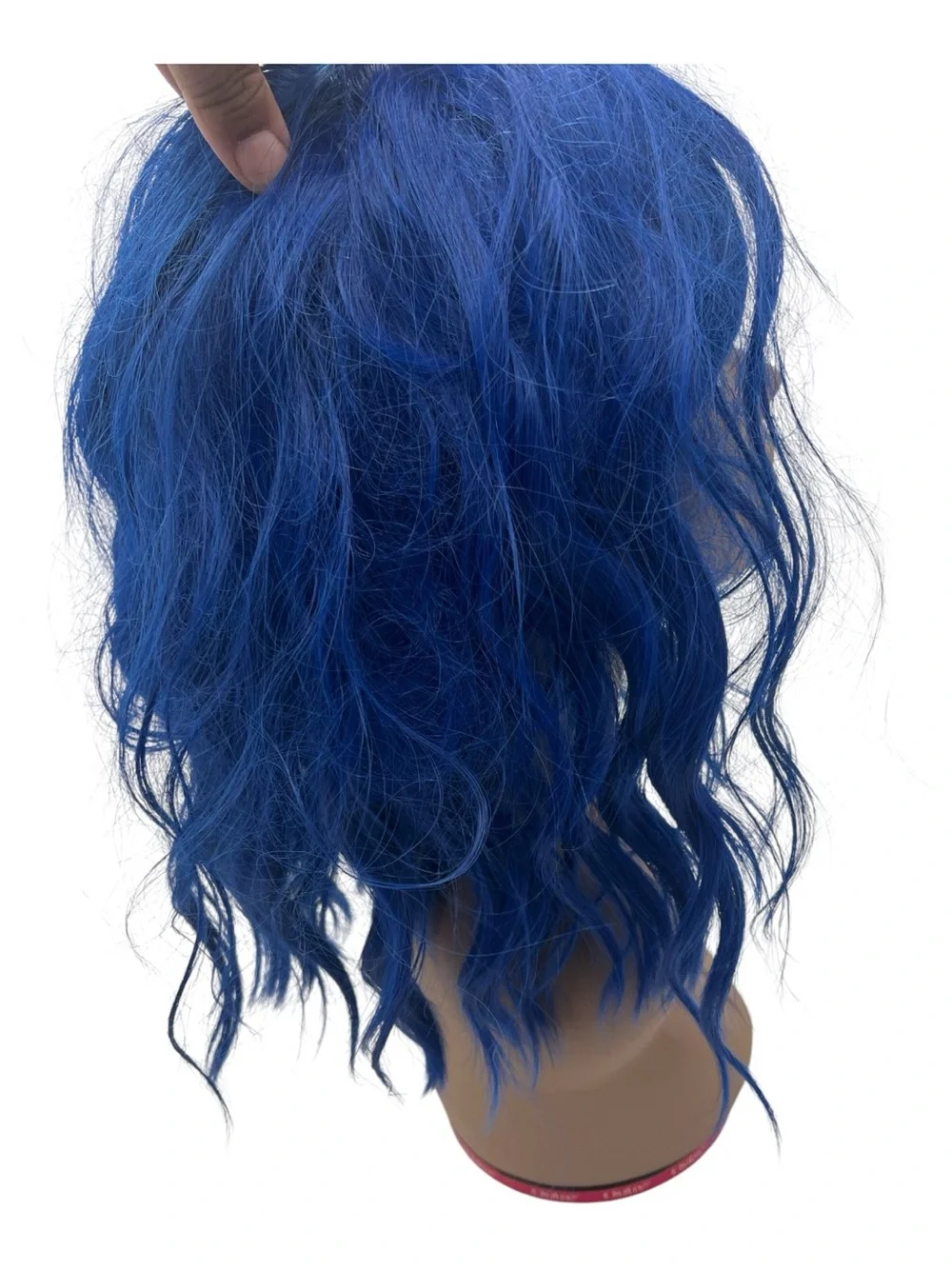 NWOT Blue Wavy Synthetic Wig with Bangs Women's Short Cosplay Costume Wig
